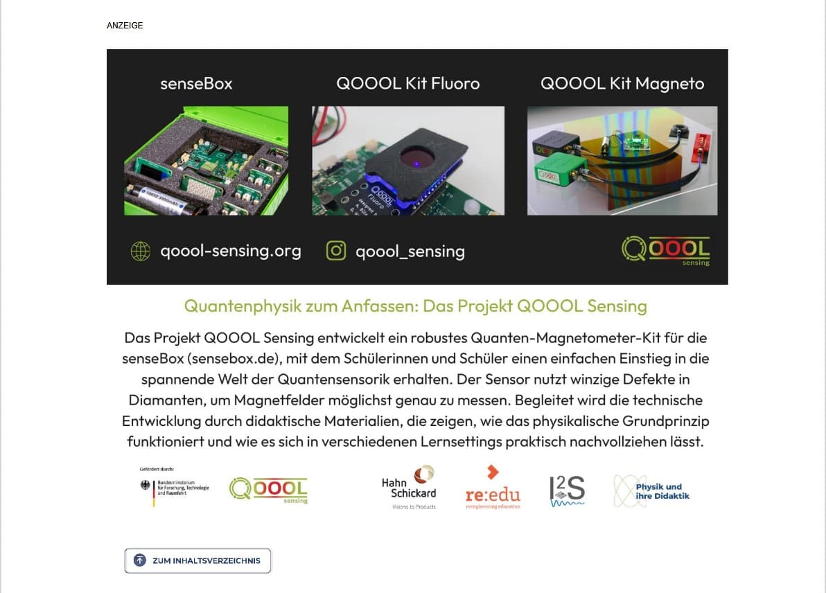 QOOOL Sensing for schools – now in the newsletter of the Ganztagsschulverband e.V.